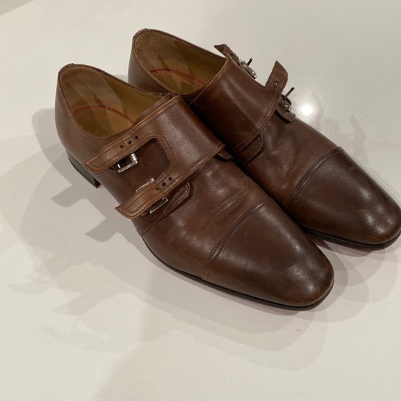 Men’s Brown Christian Louboutin Double Buckle Shoes 42.5 - Picture 2 of 7